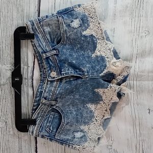 Cute!!  Jean Shorts with Lace Detail